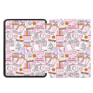 Pink Bookish Kindle Case, All Booked Slim Case for E reader 12th Gen Paperwhite Protective Cover, Bookish Girly Gift Ideas 2024