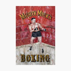 Mighty Mick's Boxing Sign (Recreation) Poster Retro Metal Tin Sign Plaque Poster Wall Decor Art Shabby Chic Gift Suitable for Indoor/Outdoor 12x8 Inches
