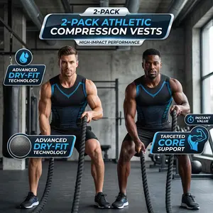 2-Piece Compression Tank Top Set - High-Performance Sportswear - Men's Quick-Dry, Moisture-Wicking, Breathable Fitness Tank Top with Round Neck, Ideal for the Gym and Workouts outdoorfun