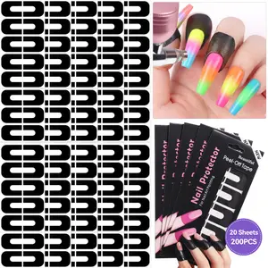 SAVILAND 200PCS Nail Polish Protectors for Fingers – Peel Off Cuticle Guards with Strong Adhesive, U V Shield Nail Barriers for Mess-Free Nail Art