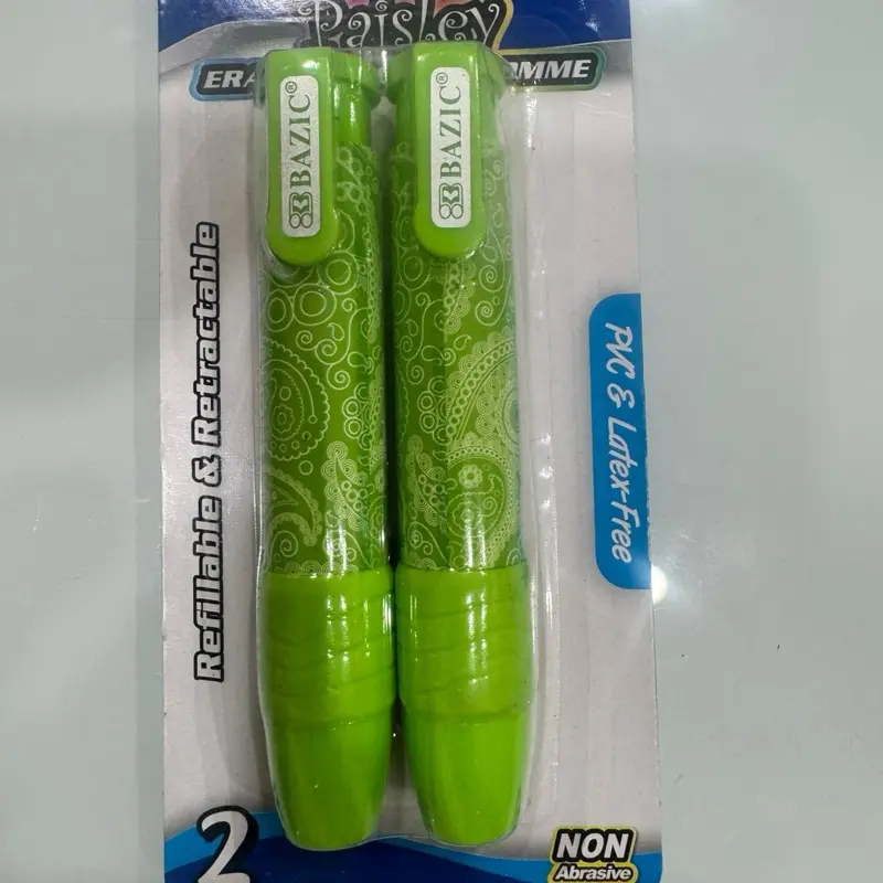 BAZIC Paisley Retractable Stick Erasers (2/Pack