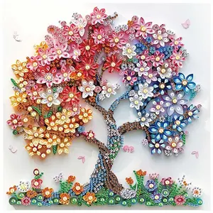 Flower Tree Pattern DIY Diamond Art Painting Kit without Frame, 5D Special Shape Diamond Art Painting Kit, DIY Wall Art Decor for Home Living Room Bedroom, Diamond Painting Kits