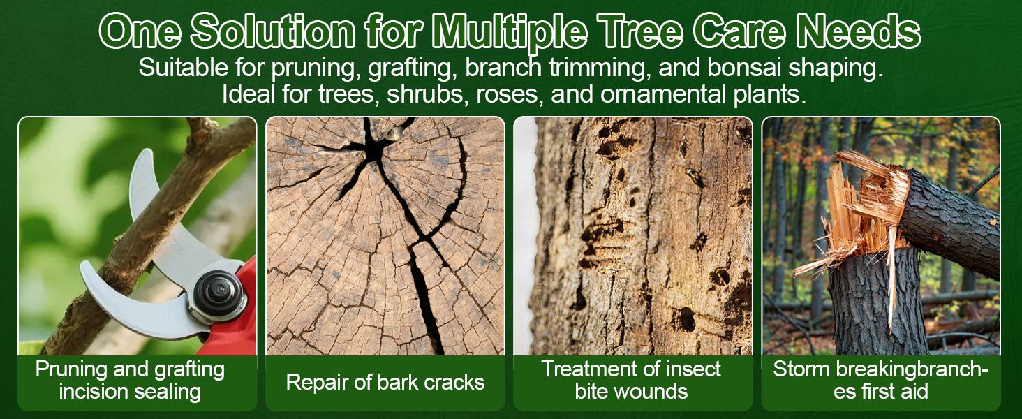 Tree Wound Sealer (17.6 OZ) - Complete Grafting Kit with Grafting Wax, Tree Trunk Paint & Pro Tree Pruning Sealer