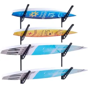 VEVOR Surfboard Wall Mount, 4 Tiers Horizontal Surfboard Rack for Storage and Display, Adjustable Height Metal Board Stand Organizer, Surf Board Holder for Snowboards, Kiteboards, Shortboard, SkisVEVOR Super Brand Day