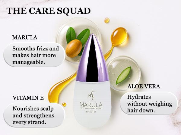 HerStyler Marula Oil Serum, 2 Pack - Anti-Frizz for Frizzy and Damaged Hair, Daily Smoothing Moisturizing Silky Shine Enhancer - 2 Fl. Oz. Haircare Aloe