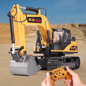 Remote Control Excavator Toy Set, Rotating Body and Movable Arm, Perfect Gift for Kids 6 and Up, Requires 2 Aa Batteries