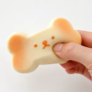 Simulation soft dog bone - Yellow, stress-relieving decorative item, with compression function, suitable for placement on office desk, malleable and slow rebounding stress-relieving item | The perfect gift for colleagues and friends