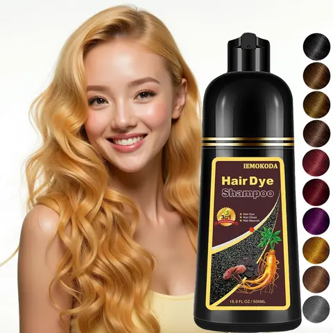 Ammonia-Free 3-in-1 Semi-Perm Hair Color Shampoo - Gray Hair Haircare Solution - 500ml - Fast-Coloring - Long-Lasting