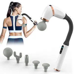 White Percussion Massage Gun, Compact Handheld Muscle Massager for Full Body Recovery