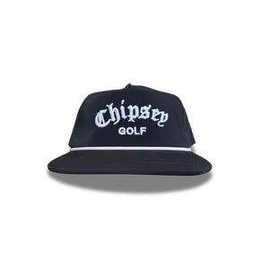 003. WATER REPELLENT 5-PANEL LOGO | Black (White Rope)