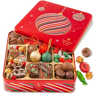 SALE!!! SALE!!! Christmas Chocolate Gift Basket– Holiday Ornament Gift Box with Assorted Christmas Candy – Holiday Food Gift Idea for Men, Women, Family, Corporate- Bonnie & Pop
