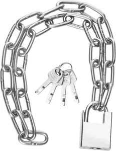 40 inch/1 Meter Stainless Steel Security Chain Lock with Anti-Cut Padlock & 2 Keys - Heavy Duty Anti-Theft Protection for Bicycle, Motorcycle, Scooter, Door, Fence, Garage