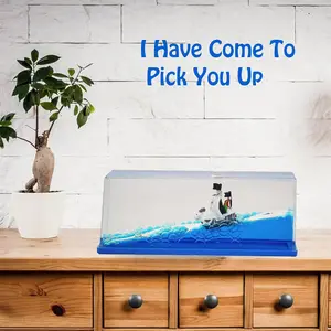 Cruise Ship Fluid Drift Bottle, Unsinkable Boat in a Box, Pirate Ship Cruise Ship Model Liquid Wave Cruise Ship Decoration, Cruise Ship That No Longer Sinks Toy, Unsinkable Boat for Gifts (blue)