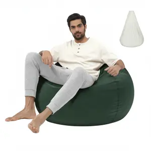 Bean Bag Cover with Liner Only Washable 3ft ( No Filler ) Soft Velvety Luxurious Microfiber Suede Bean Bag Chair Cover for Adults Indoor Pear Style Large