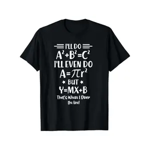 Funny Math Equations T-Shirt - "a²+b²=c²" & πr² Design Short Sleeve Casual Round Neck Tee for Outdoor, Gym, Summer - Math Jokes Apparel for Teachers, Students, Mathematicians