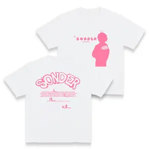 Pink Sonder Rap Shirt Casual Crewneck Streetwear Made In USA For Women For Men [180G/230G 100% cotton short-sleeve/hoodie, soft and comfortable]