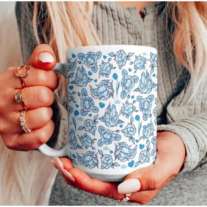 Floral Penis Mug / Penis Cup / Funny Adult Humor / Gag Gift / Sexy Coffee Mug / Gift for Her, summervibes