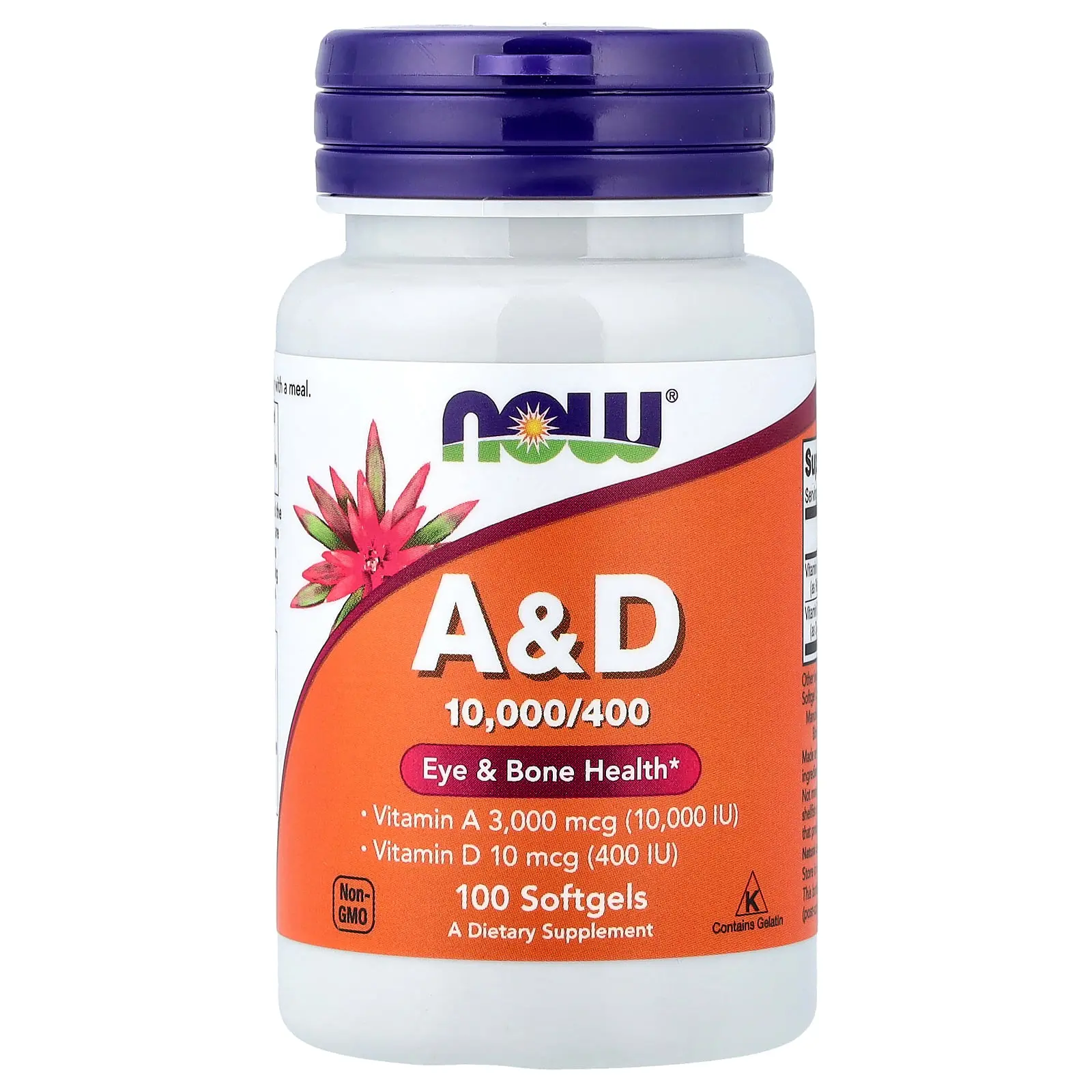 NOW Foods Vitamin A&D, 100 Softgels