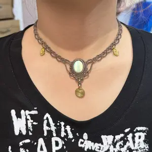 Labradorite Necklace Macrame Handcrafted Unique Gift Boho Ethnic Minimalist Jewelry Stone of Magic Made to Order