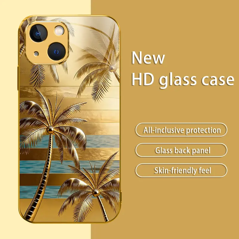 Suitable for [iPhone 13 Mini] high-end phone case🥰,Only Summer Vibes! Sunset Beach Palm Tree Case, Tropical Vacation Aesthetic Cover, Must-Have Travel Accessory 2026 952
