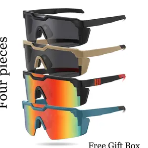 Four pieces Photochromic Z87+ Polarized Safety Glasses, Unisex Large Frame Retro UV400 Y2K Aviator Glasses, Suitable for Fishing, Golf, Cycling, Driving, and Sports