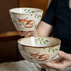 Creative Ceramic Brunch Bowl Set, High-Quality Porcelain Bowls for Fruit & Yogurt, Unique Design Kitchen Utensils, Durable Tableware