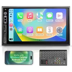 Double Din  Stereo Compatible with   ,  - 7"  Screen  Audio Receiver with , AUX, FM  Radio