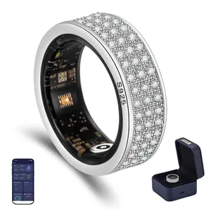 Venlan S925 Moissanite Smart Ring for Women & Men, Luxury Jewelry Wellness Ring with Sleep Tracker, Fitness Tracking, Heart Rate & HRV Monitor, Smart Health Ring Waterproof Vital Health Ring