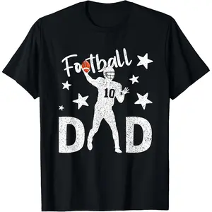 Football Dad Graphic Tee - 100% Cotton, Short Sleeve, Crew Neck T-Shirt for Men |   Perfect Gift for Sports Fans