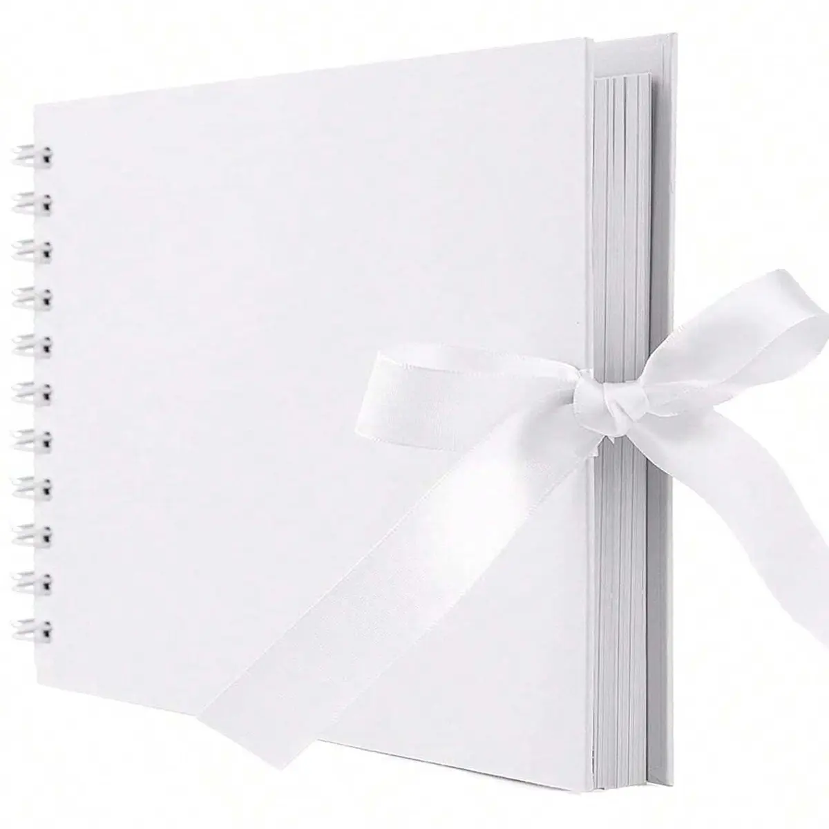 1 book 60 page (30 sheets) scrapbook album, anniversary album, DIY handmade gift, kraft paper scrapbook album for wedding guests and anniversaries, family DIY scrapbook, craft paper DIY, birthday gift (white), Scrapbooking