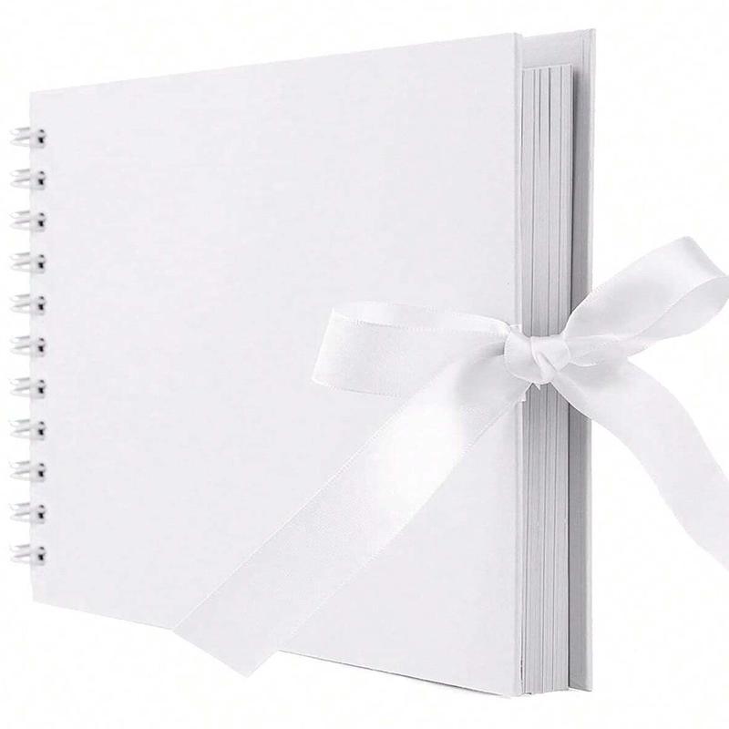 1 book 60 page (30 sheets) scrapbook album, anniversary album, meaningful DIY handmade gift, kraft paper scrapbook album for wedding guests and anniversaries, family DIY scrapbook, craft paper DIY, birthday gift (white), Scrapbook Photo Album