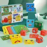 Solid Wood Face-Match Cube Puzzle - 16-Colored Building Block Puzzle for 4-6 Years Children, Educational Game with 64 Challenge Cards to Boost Logical Thinking, Durable Easy-to-Store Toy