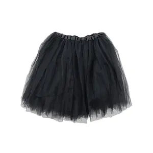Black Tutu Skirt for Women – 3-Layer Tulle Ballet Skirt for Costume, Dress-Up, Dance, & Cosplay