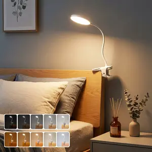 All-Scenario Clip on Lamp - 3600mAh Rechargeable Cordless Light, 360 Flexible Gooseneck, 5 Color 5 Brightness, Fits Bed Reading, Desk, Dorm, Travel, Camping, Eye-Caring - Perfect Gift for Anyone
