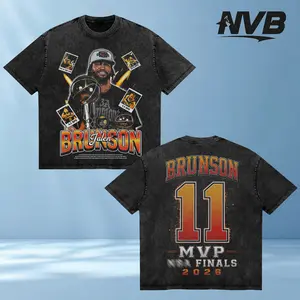 [100%Cotton] Jalen Brunson 11 'MVP' Finals 2026 Premium Acid Washed T-Shirt For Knicks Nation, Knicks Basketball Fans Apparel, Brunson Burner Fans Basketball Streetwear Tee, Gift For Basketball Fan Graphic Tee, Knicks Championship Shirt