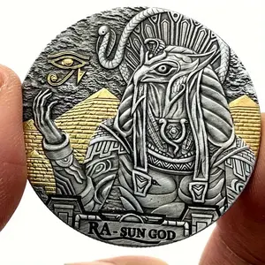 Egyptian Apollo Coin Set, Ancient Greek & Egyptian Pyramids Design, Vintage Lucky Coins, Challenge Coins, Collectible Souvenir Gifts