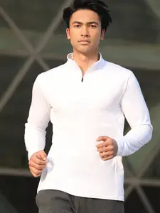 Festival Gift Quick-Dry Breathable Stand Collar Casual Sport Long Sleeve Shirt, Gym Workout Shirt, Loose Fit for Gym Outdoor Running, All Seasons Wear