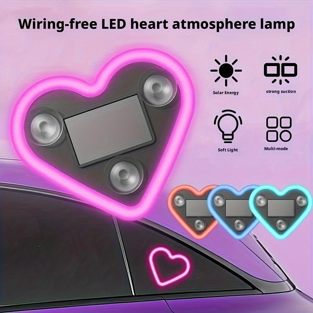 Wireless Solar Car LED Light |   Heart Shape |   Strong Grip Window Decor