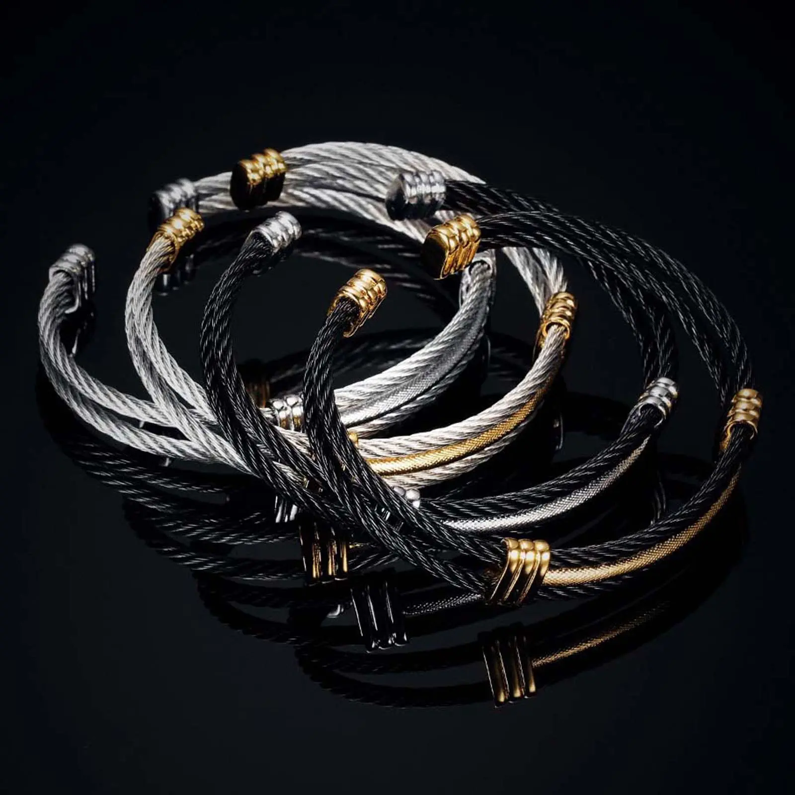 Stainless Steel Braided Rope Link Bracelet for Women, Adjustable Stackable Bangle for Daily Wear, Modern