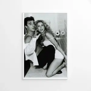 Carrie and Mr Big Poster, Bathroom Wall Art, Vintage Print, Black White Photo Print, Museum Quality Photo Print
