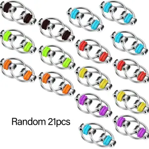 7/21/49pcs Bicycle Iron Chain Fidget Toys Keychain, Fidget Flippy Chains For Anxiety Stress Relief For Adults