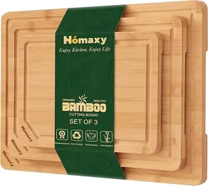 Bamboo Cutting Boards 15"x10" Wooden Medium with Juice Groove & Handles - Sturdy, BPA-Free, Food Safe, Pre Oiled Knives Plastic