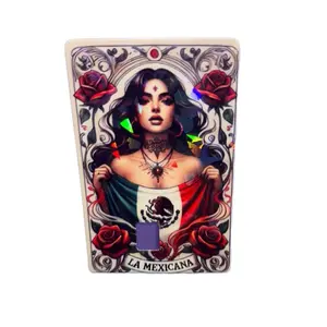 La Mexi Sticker Card - Featuring the Mexican Flag Design with Red and Green Elements, "LA MEXICANA" Text, and Mexican Flag Colors