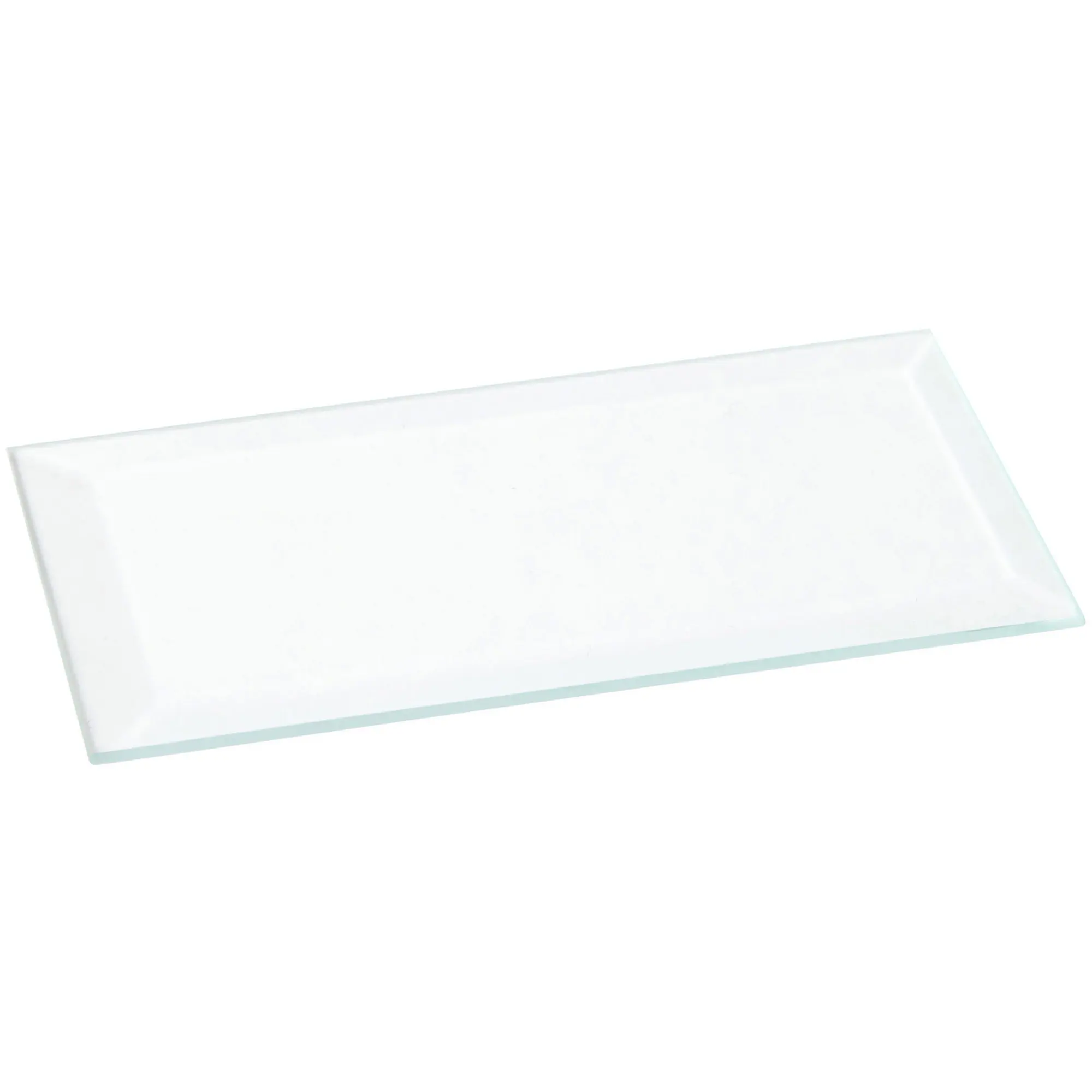 Plymor 2" x 4" Rectangle, 3mm Thick Beveled Clear Glass