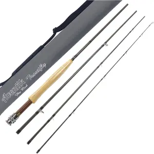 TroutFly Series Fly Fishing Rod, 9’/9’6”/10’, LW4–9, Carbon Fiber Ultra-Fast Action, Ultra-Portable 4-Piece Trout Rod with Cordura Rod Tube