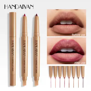 HANDAIYAN 8-Color Dual-Ended Lip Liner Silky Smooth & Highly Pigmented, Nude Pink Shades for Lip Contouring, Long-Wearing Smudge-Proof, Ideal for Office  Makeup/Travel Touch-Ups/Dates