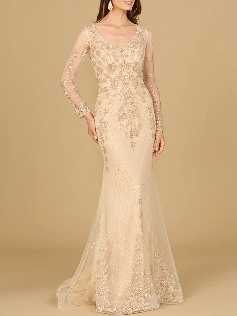 Long Sleeve Lace Mermaid Gown