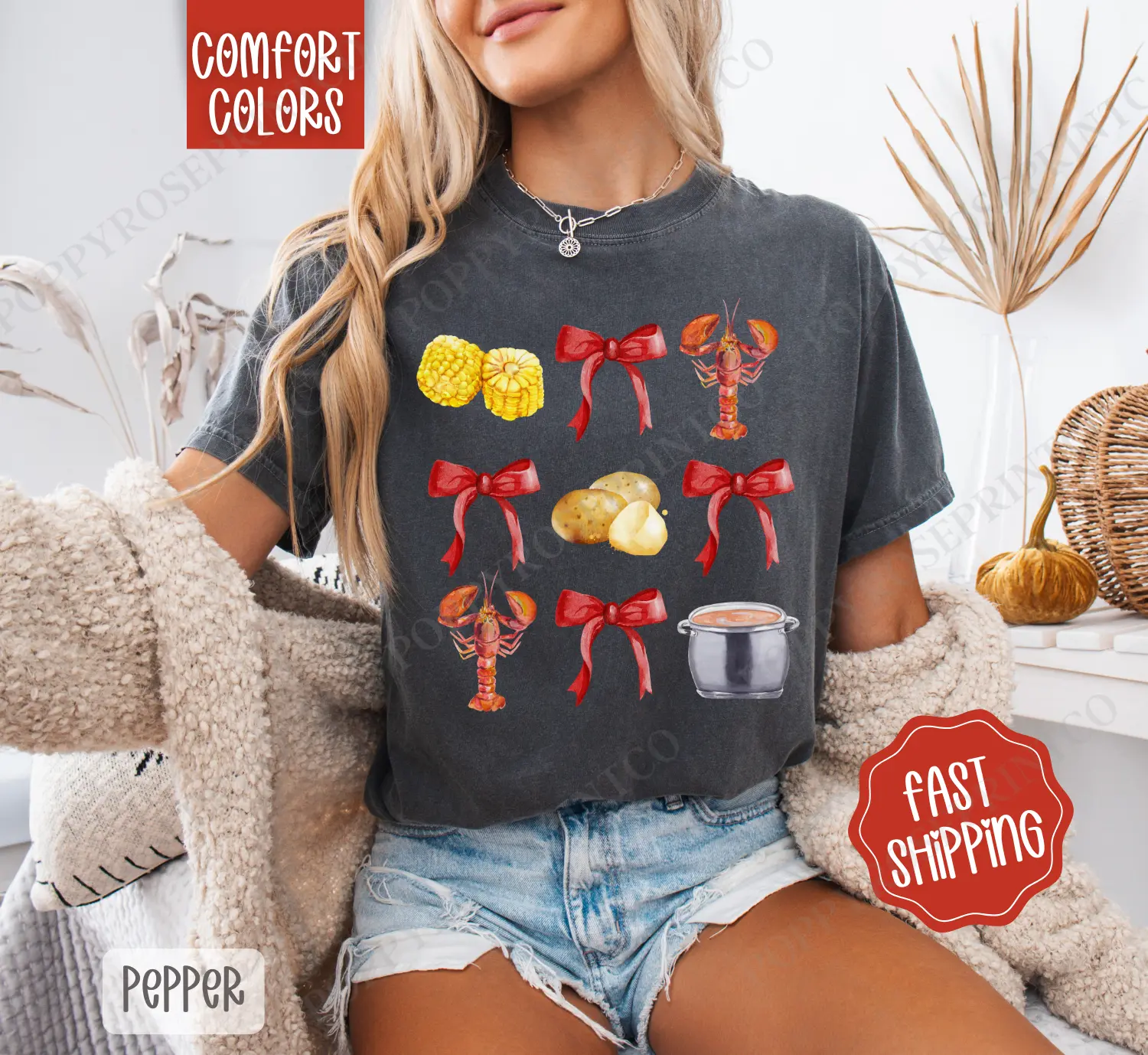 Crawfish Coquette Shirt Comfort Colors, Crawfish Women's Tee, Cute Women's Tshirt