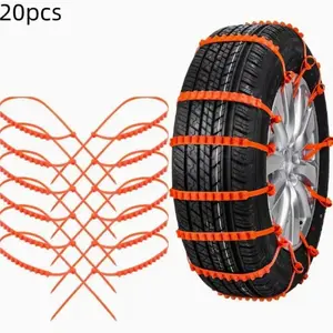 20pcs Car Tire Anti-Slip Chains, Winter Tire Fixing Straps, Non-Slip Grip, Compatible with All Vehicles, Suvs, Trucks, High-Quality Material, Truck Accessories