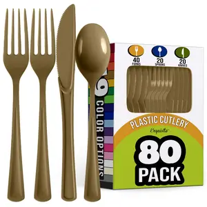 Heavyweight Assorted Metallic Gold Cutlery Set - 7.5 in.